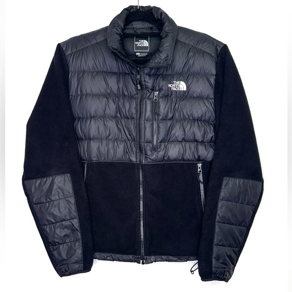 The North Face 550 Fleece Goose Down Quilted Black Jacket Men's Small Polartec - Picture 1 of 13